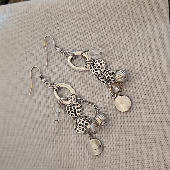 NWOT Silver dangle pierced earrings. Never worn. - Picture 2 of 4